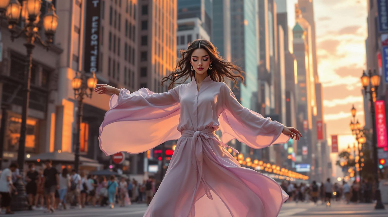 Dancer Struts Down City Street in Sultry Style