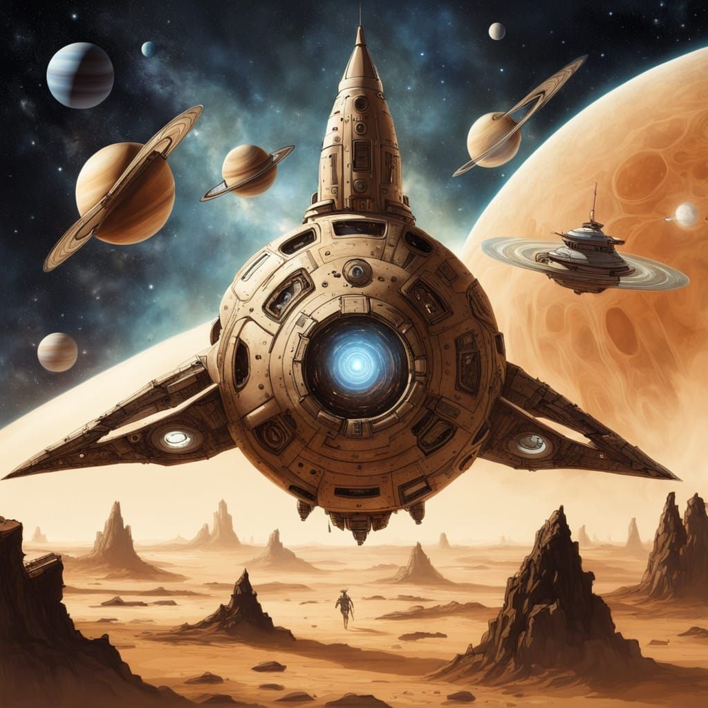 Cosmic Battle in Pyrography