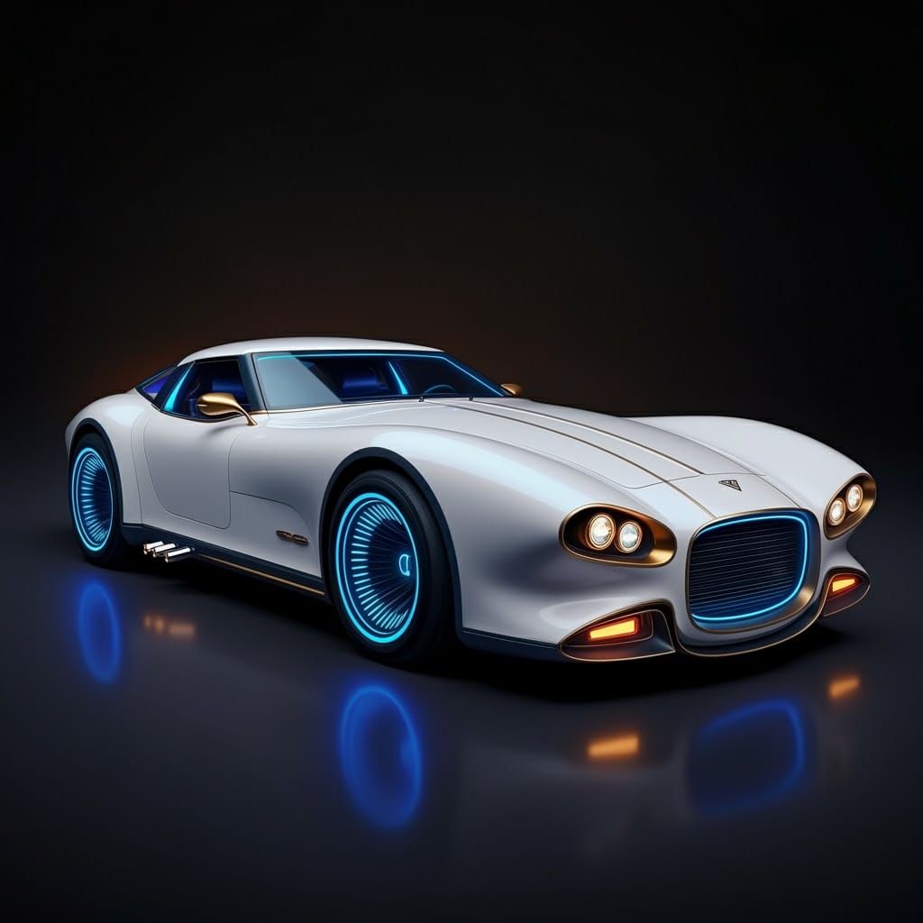 Luxurious Retro-Futuristic Grand Tourer in Pearl White