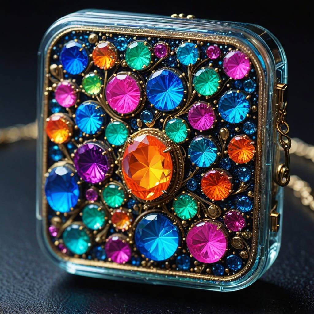 Neon Jewelry in Glitter Case: Surreal Macro Photography