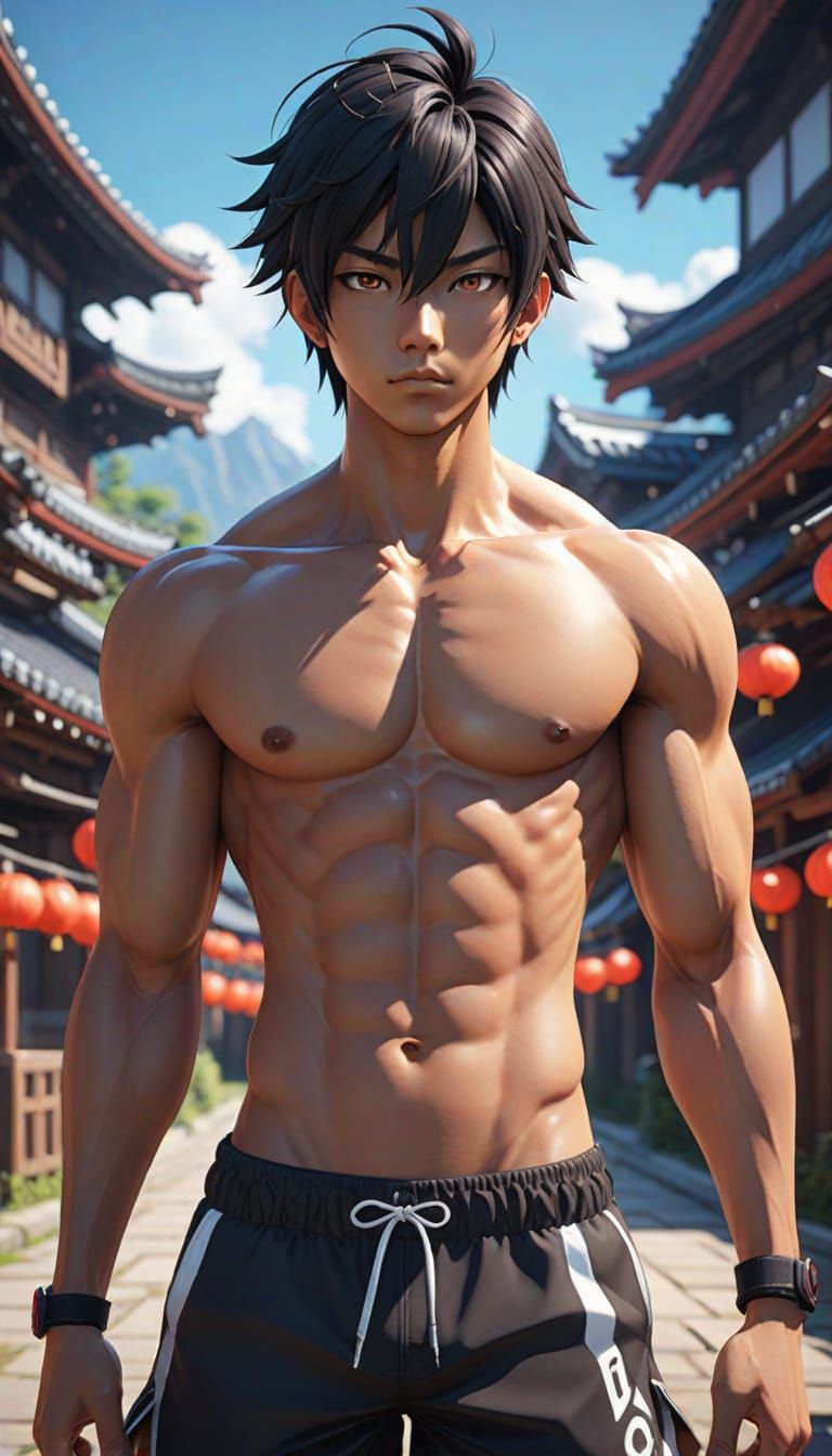 Surreal Japanese Athlete Reveals Vibrant Eyes in Dark Traini...