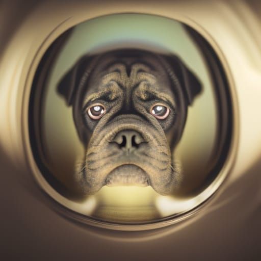 Chibi Neapolitan Mastiff in Astronaut Helmet