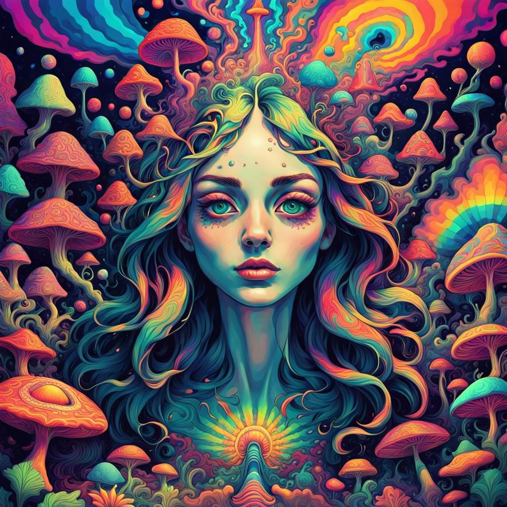 Vibrant Psychedelic Abstract Dreamscape