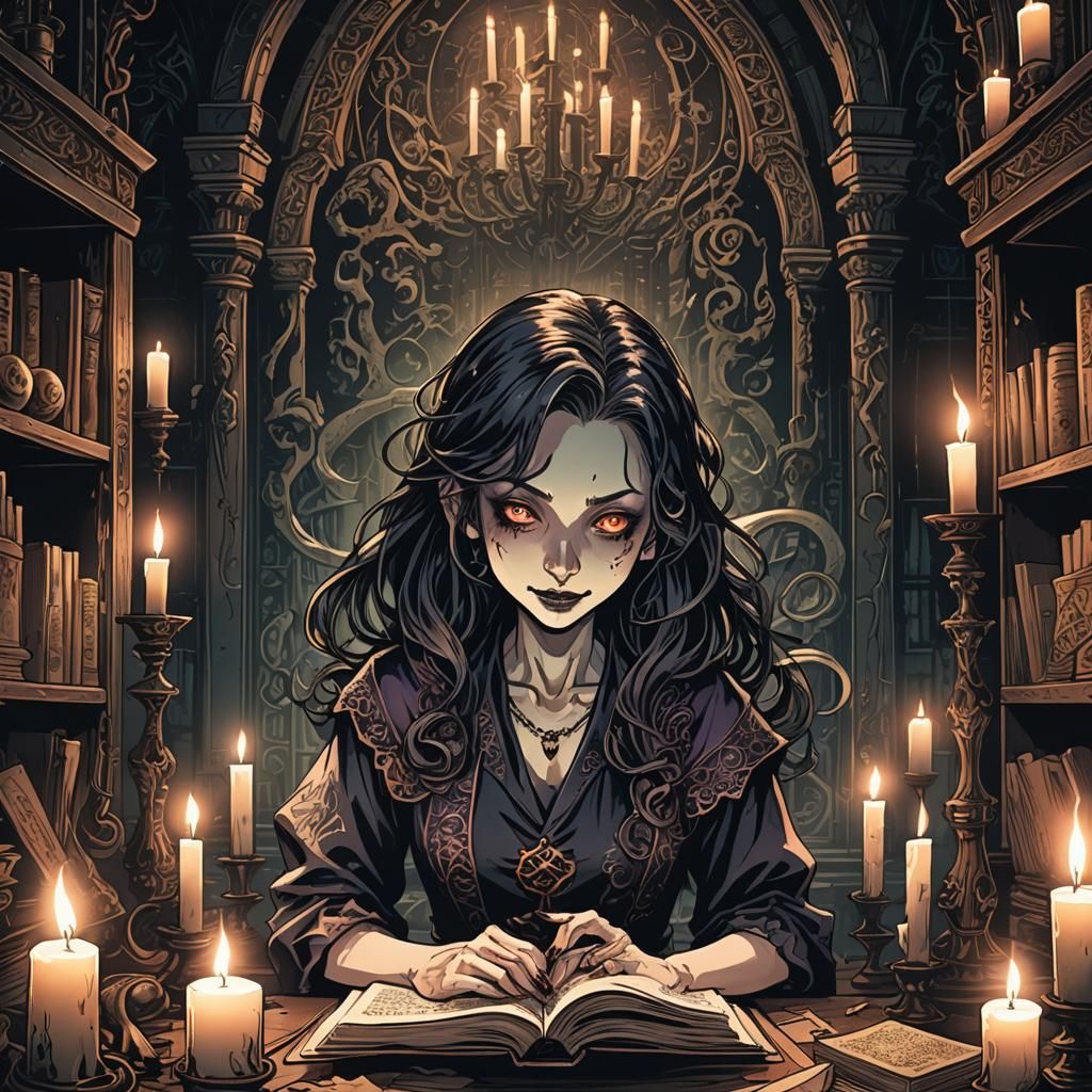 Eldritch Porcelain Serial Killer in Manga Illustration