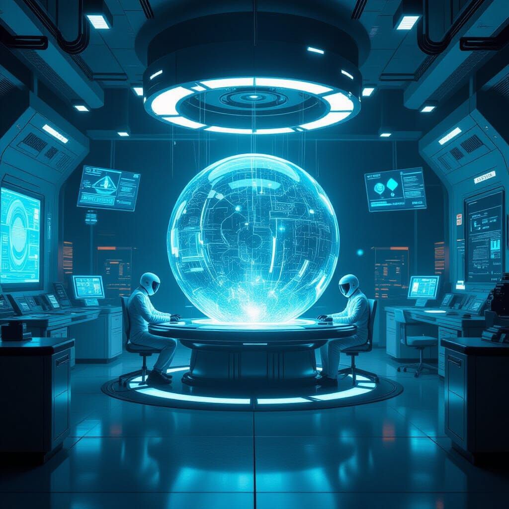 Futuristic Lab Anomaly in Cyberpunk Dystopian Style