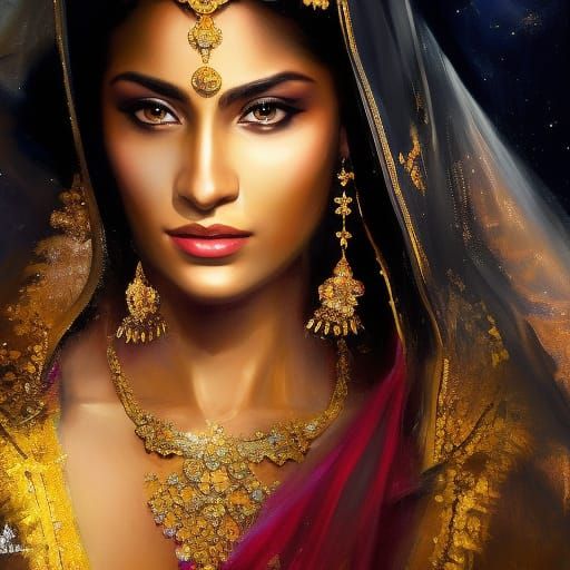 Scheherazade Portrait in Expressive Speed Painting Style