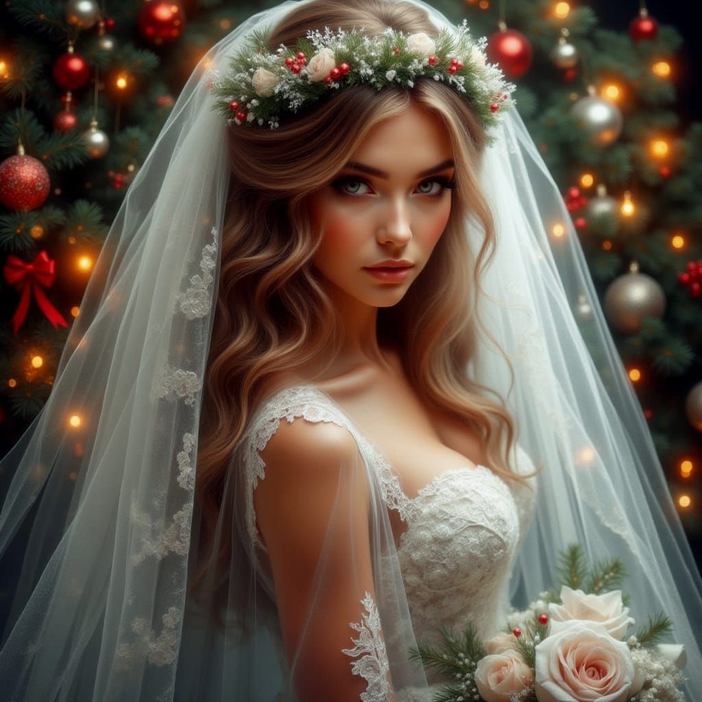 Ethereal Christmas Bride Portrait