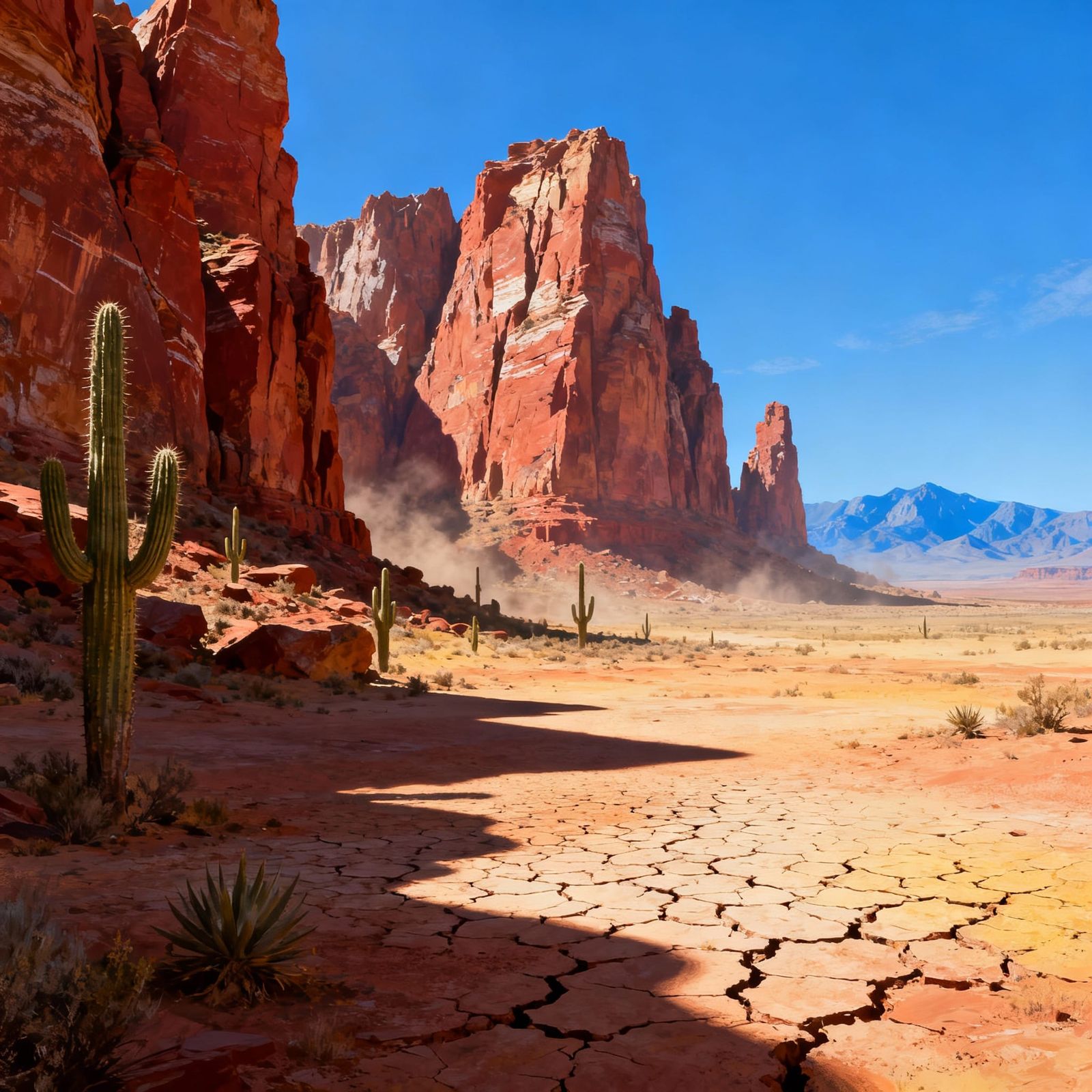 Vast Arizona Desert Matte Painting at High Noon