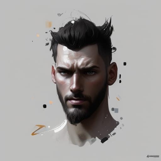 Detailed Portrait of a Man with Dynamic Lighting