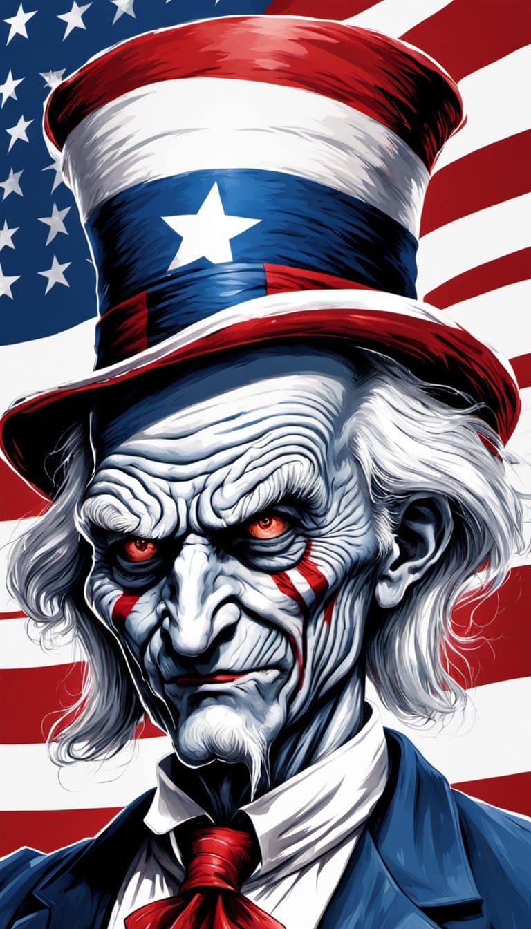 Sinister Uncle Sam in Realistic Style