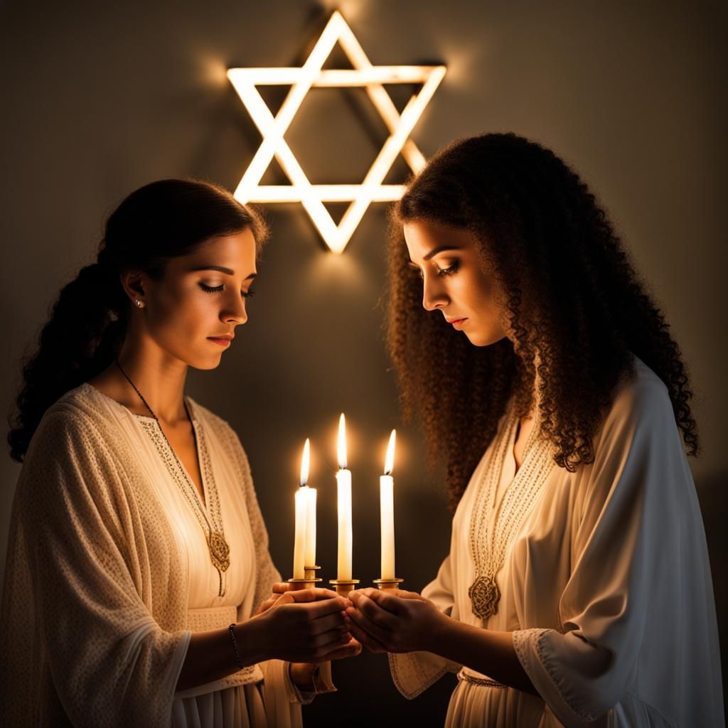 Jewish Women Praying by Candlelight