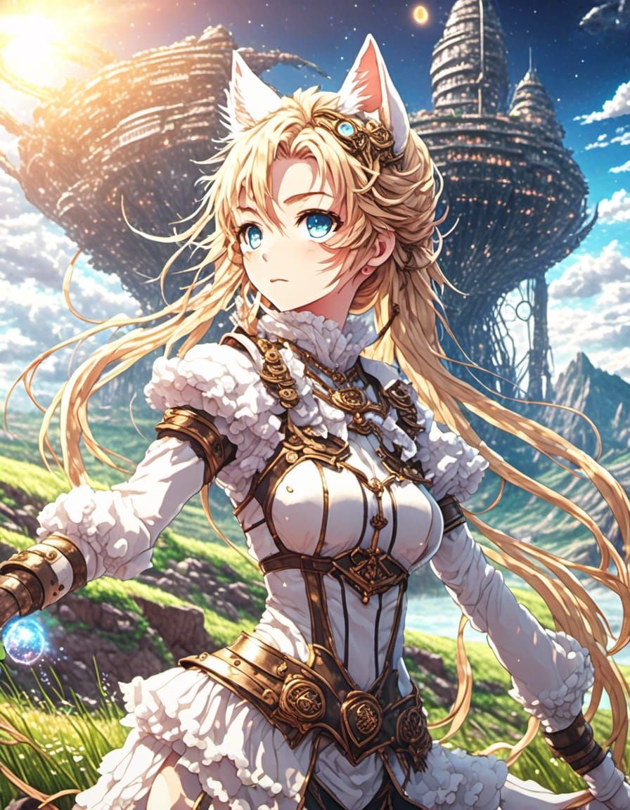 Anime Cat Girl in Medieval World
