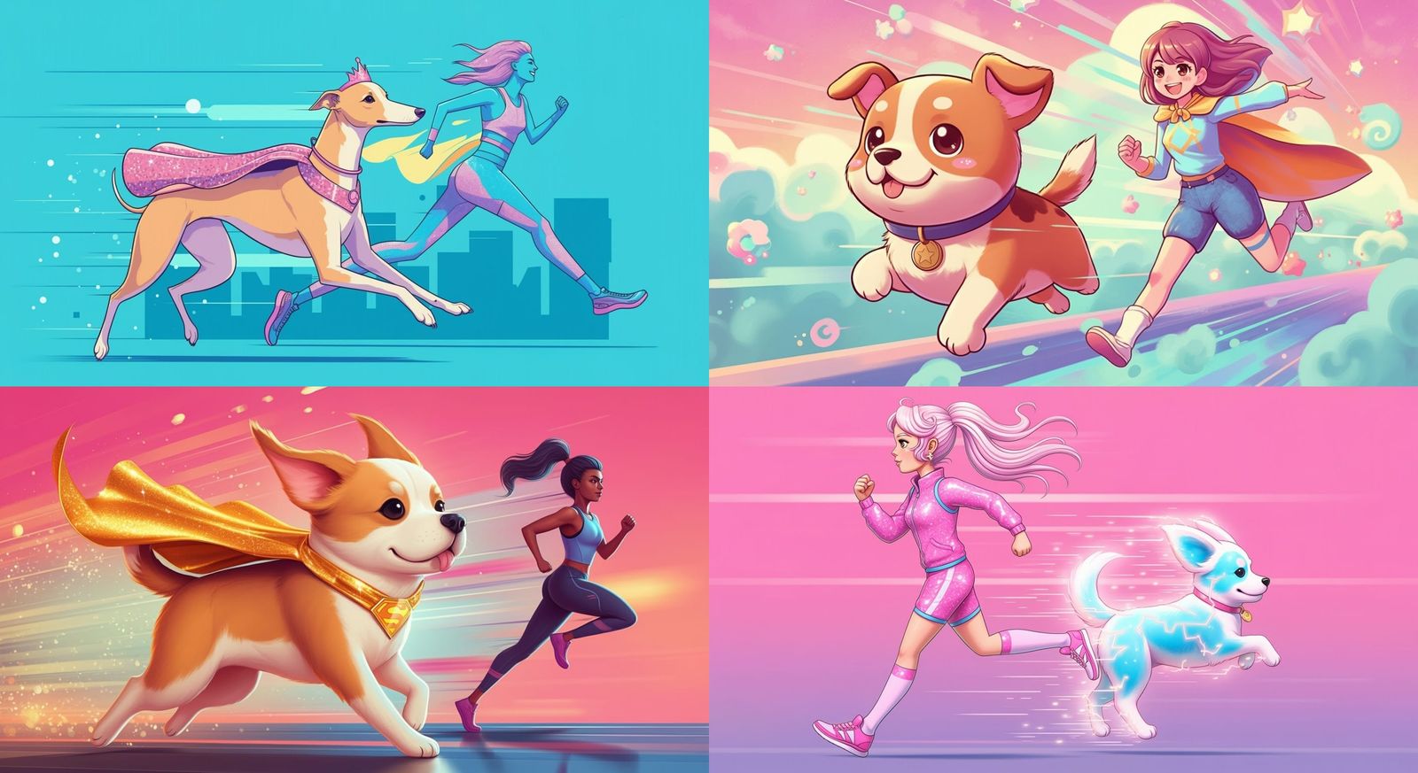 Kawaii Whippit Dog Soars with Super Zoomies