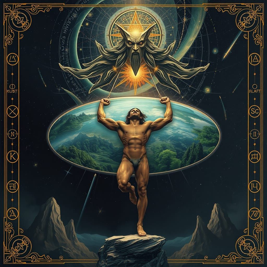 Ethereal Atlas Supports Flat Earth in Dark, Mystical Landsca...