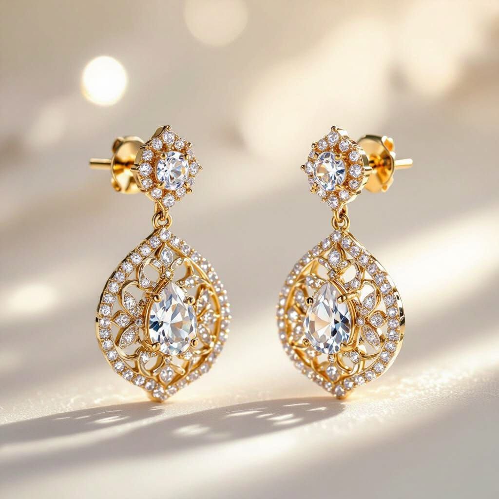 Luxury Celestial Earrings with Diamonds