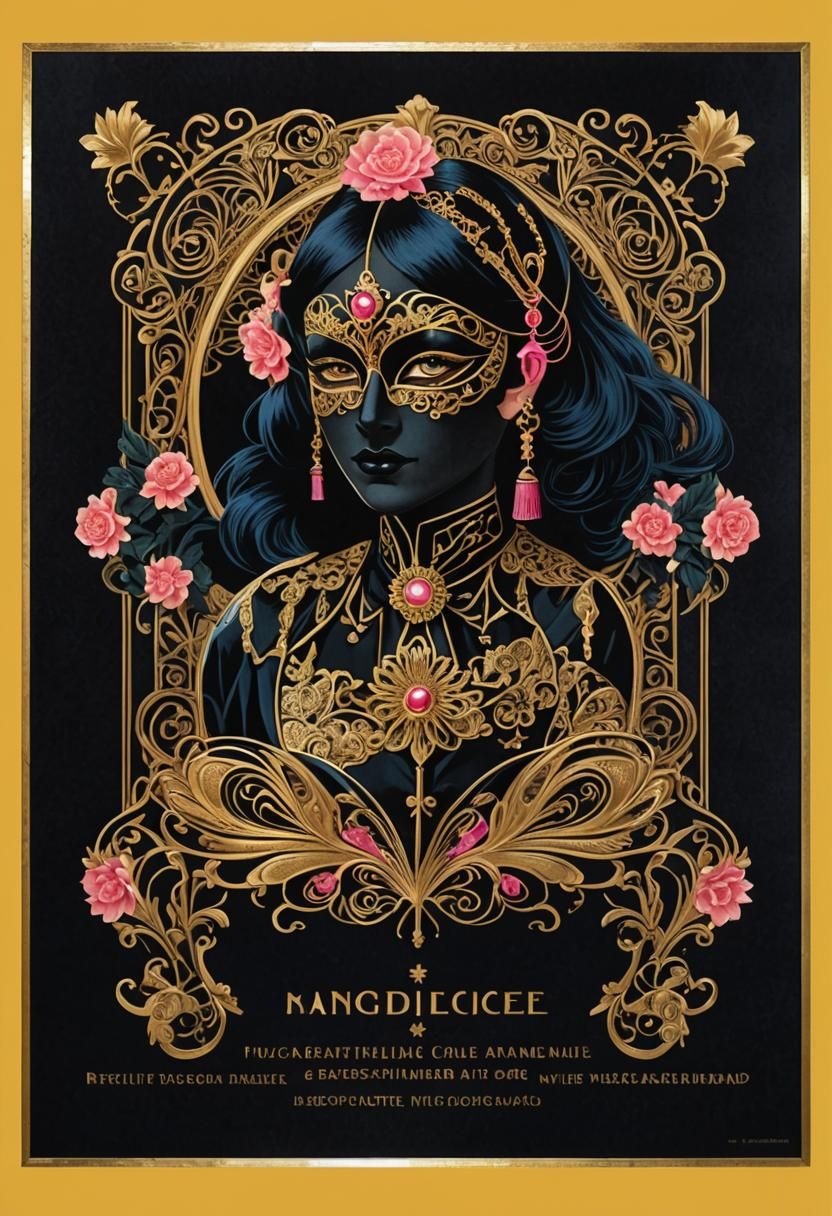 Art Deco Magician Poster with Assistant