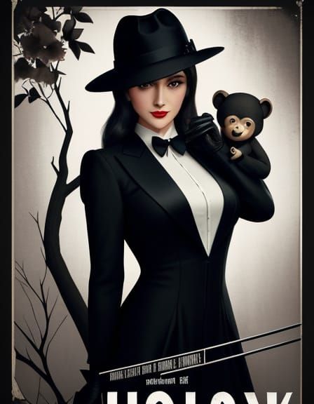 Elegant Family Portrait in Vintage Noir Style