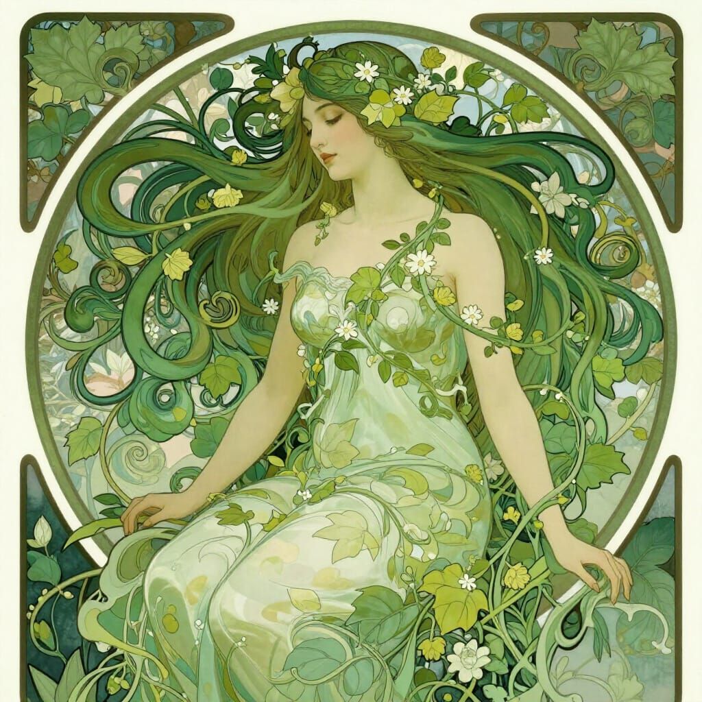 Mother Nature in Art Nouveau Style