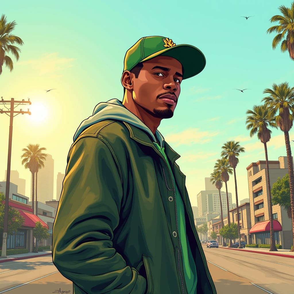 GTA San Andreas CJ in Cell Shaded Illustration