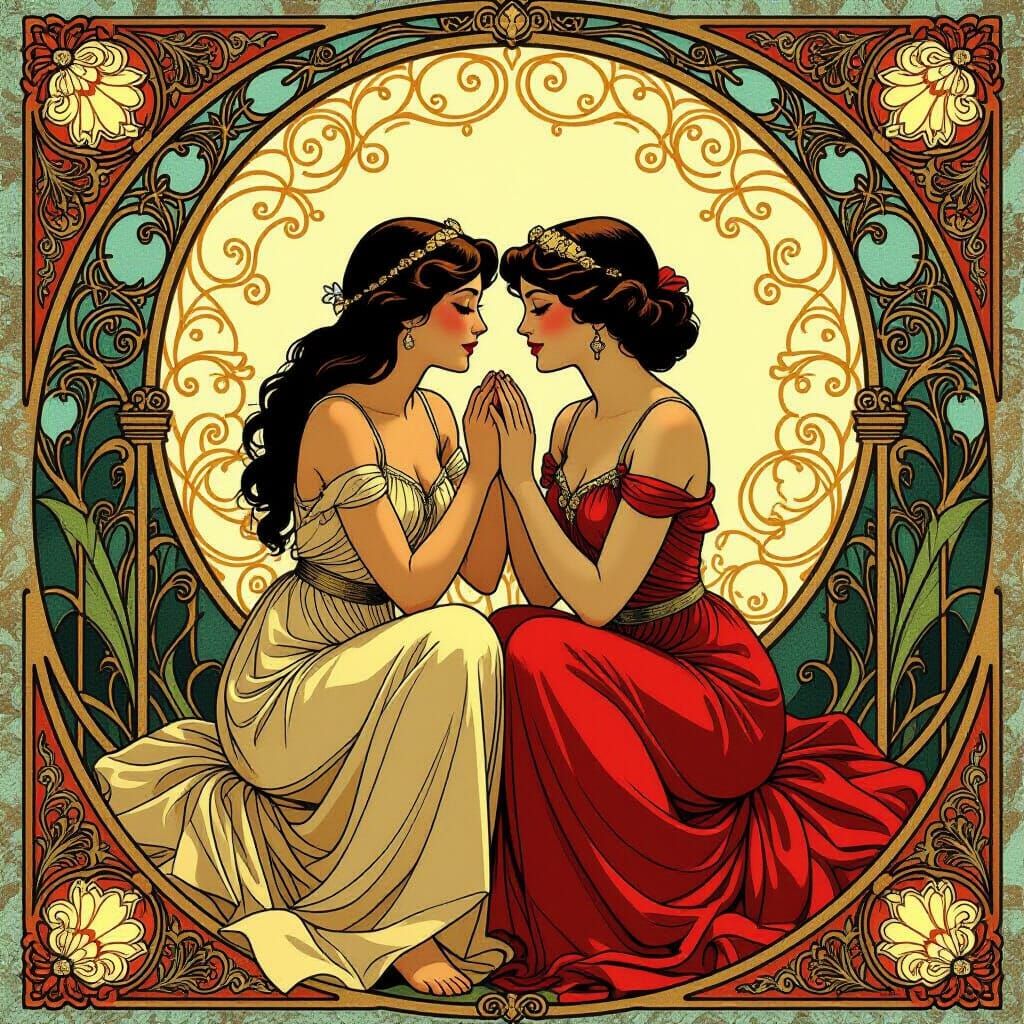 Sad Pin Envy Art Nouveau Style