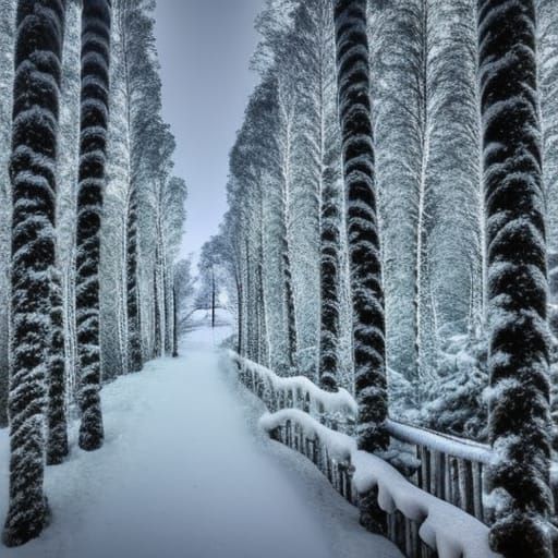Icy Night: Cabin in Snowy Forest