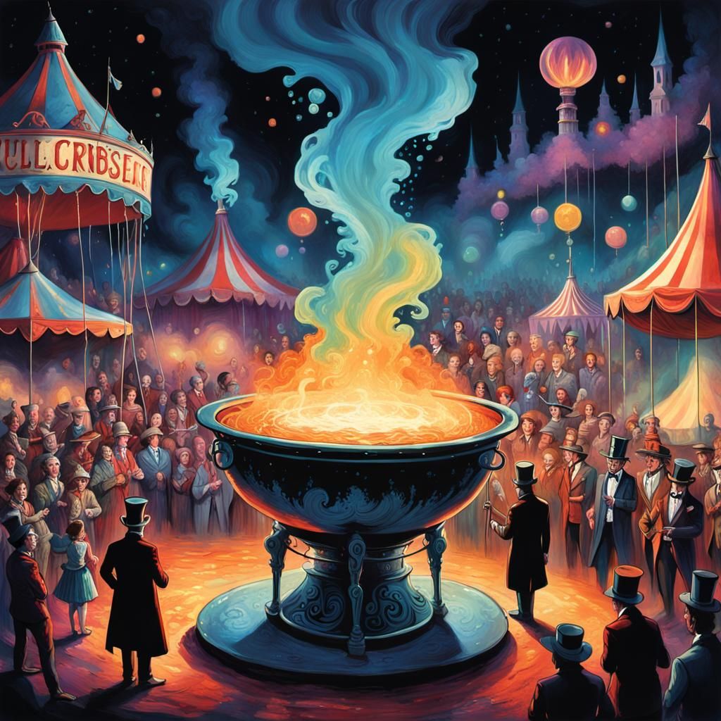 Surreal Circus Ringmaster in Psychedelic Dreamscape