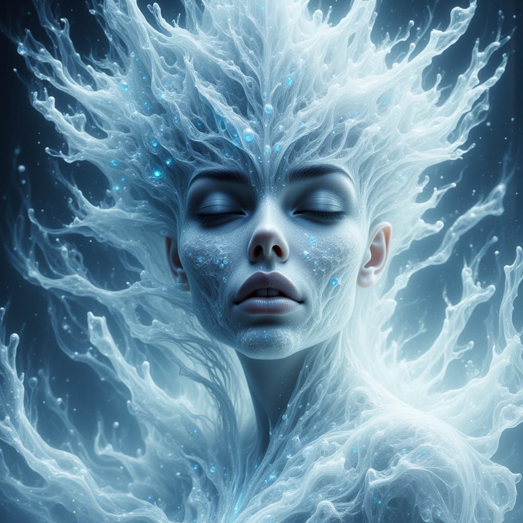 Icy Blizzard Woman in Detailed Fantasy Art