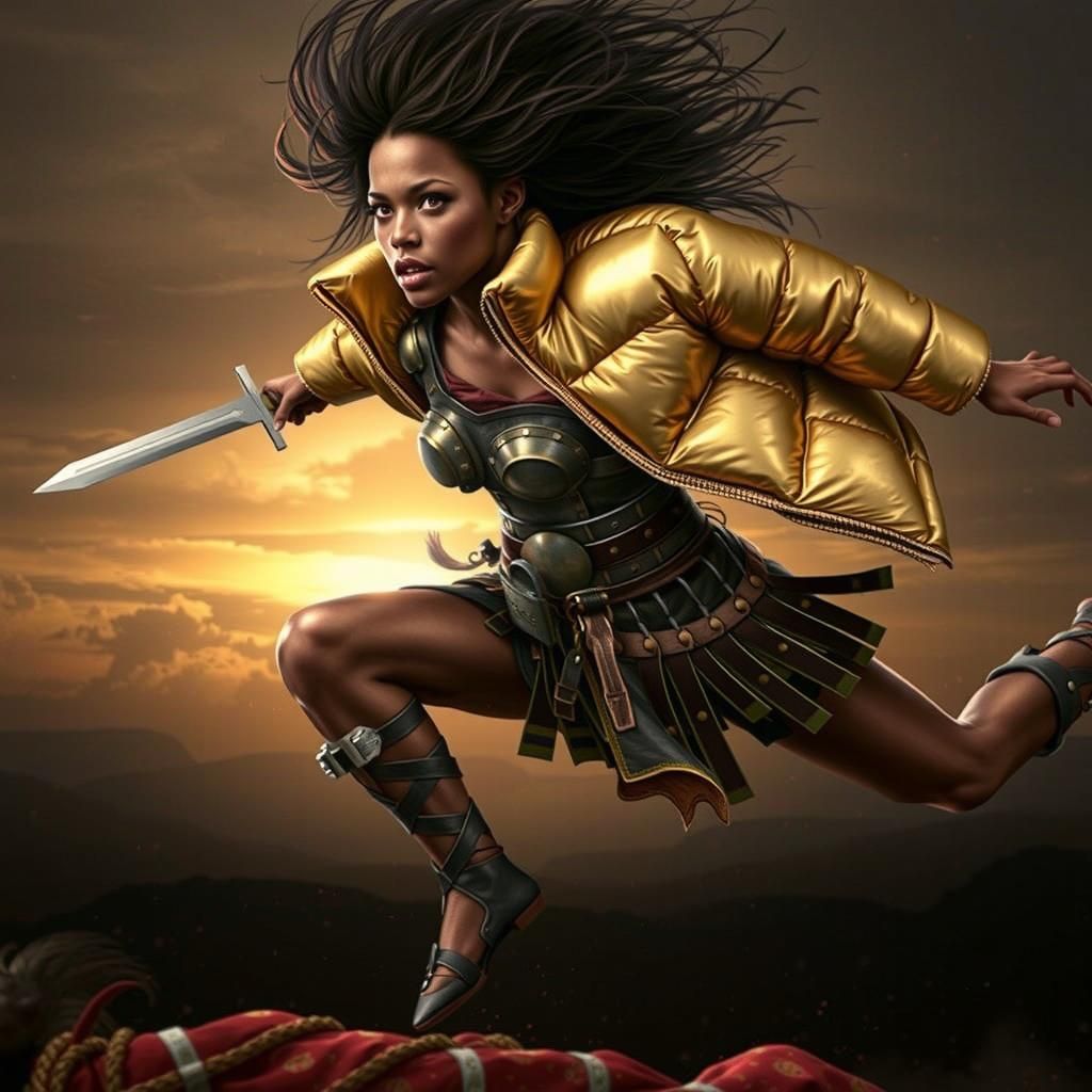 Gladiator Leaping, Ancient Meets Modern