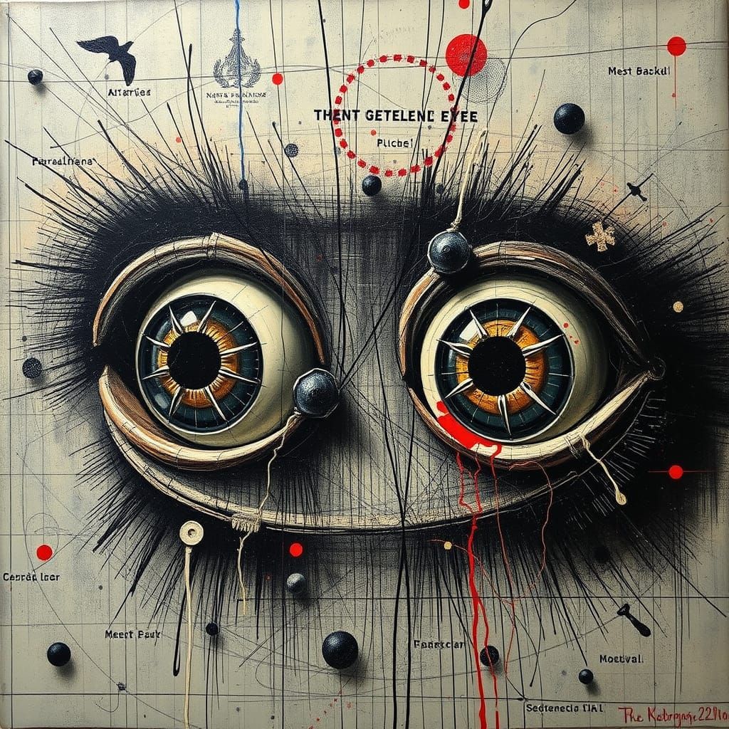 Surreal Eyeballs Translate Fingerprints as Mixed Media