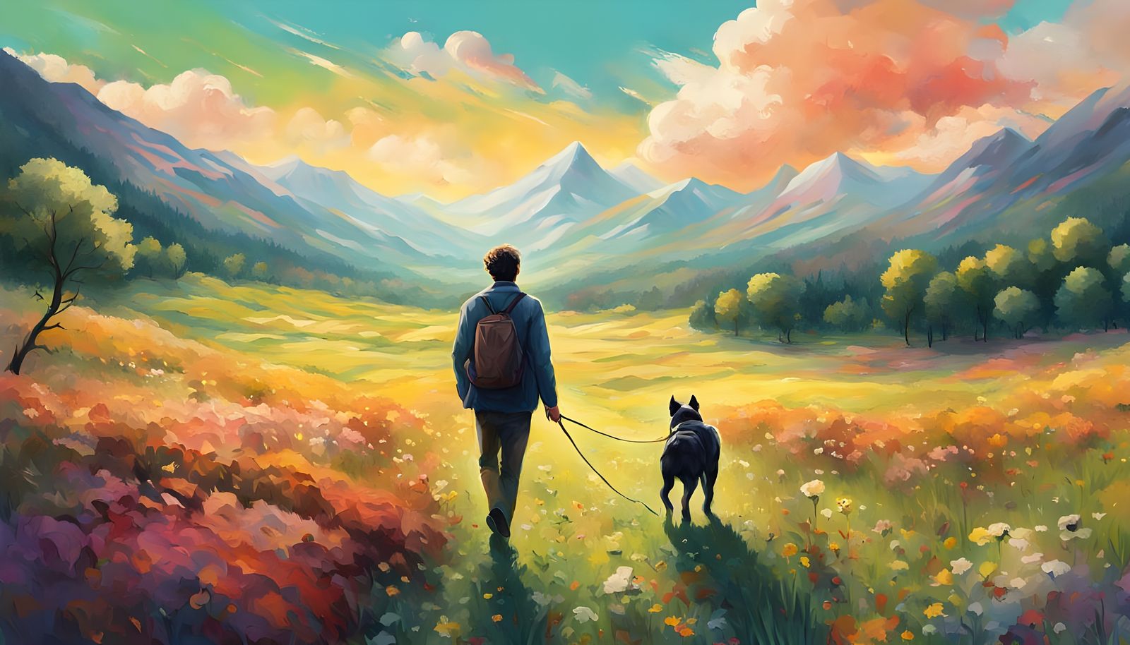 Surreal Meadow: A Hyperrealistic Impression