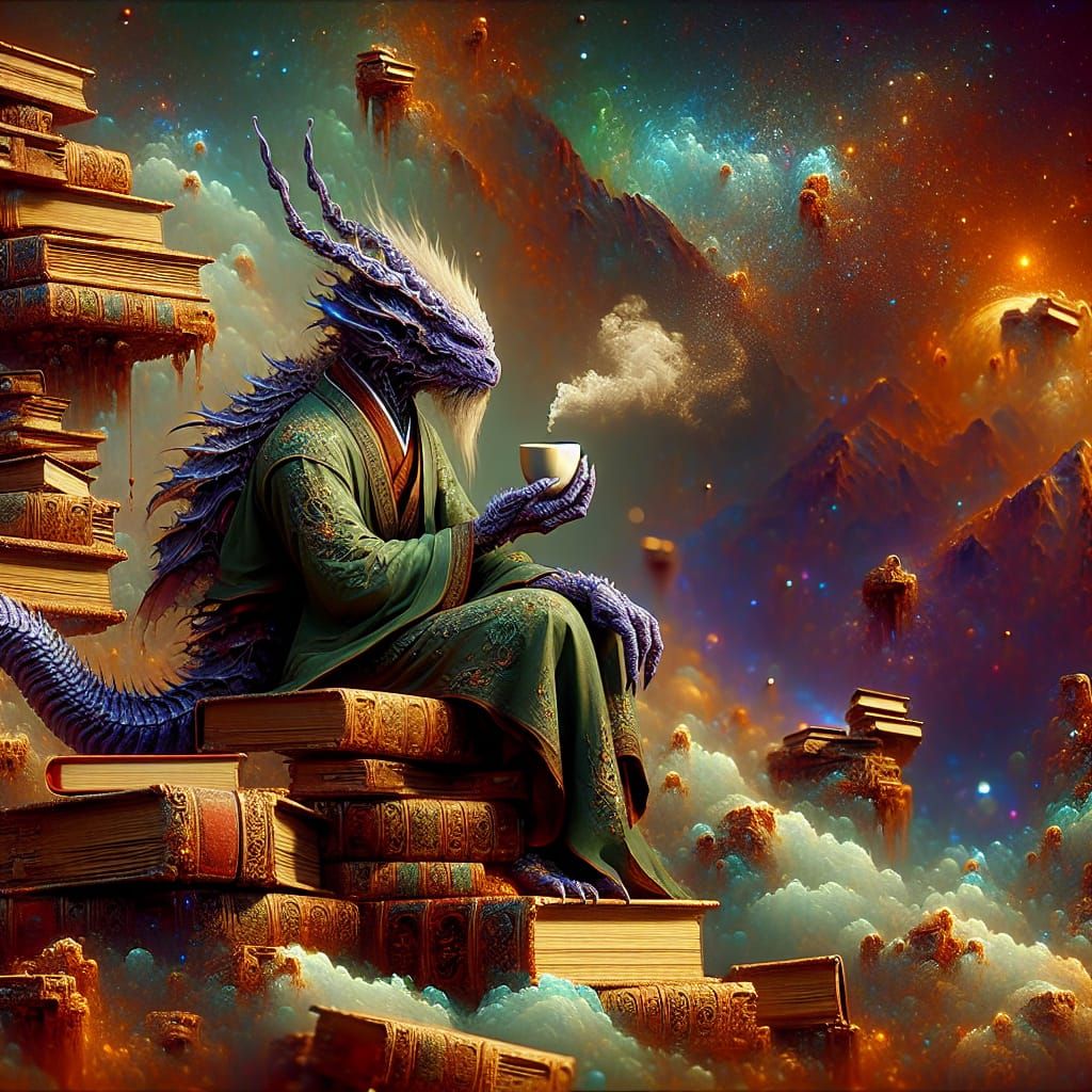 Mythical Creature's Coffee Break: Matte Painting