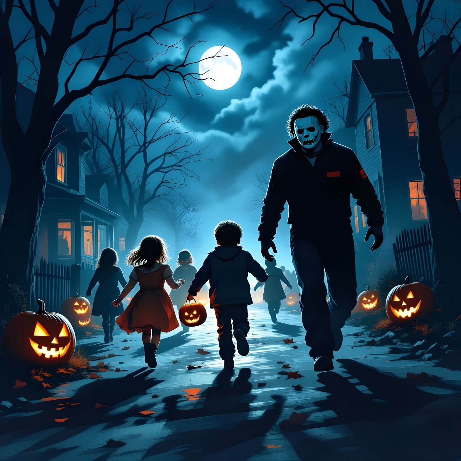 Kids Flee Michael Myers on Spooky Halloween Night