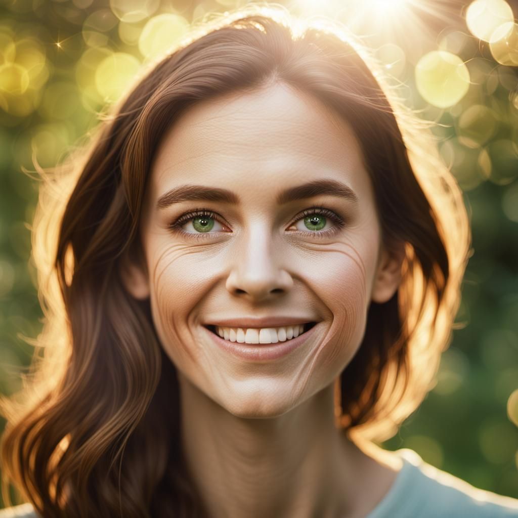 Radiant Woman in Heavenly Garden: Renaissance Portrait