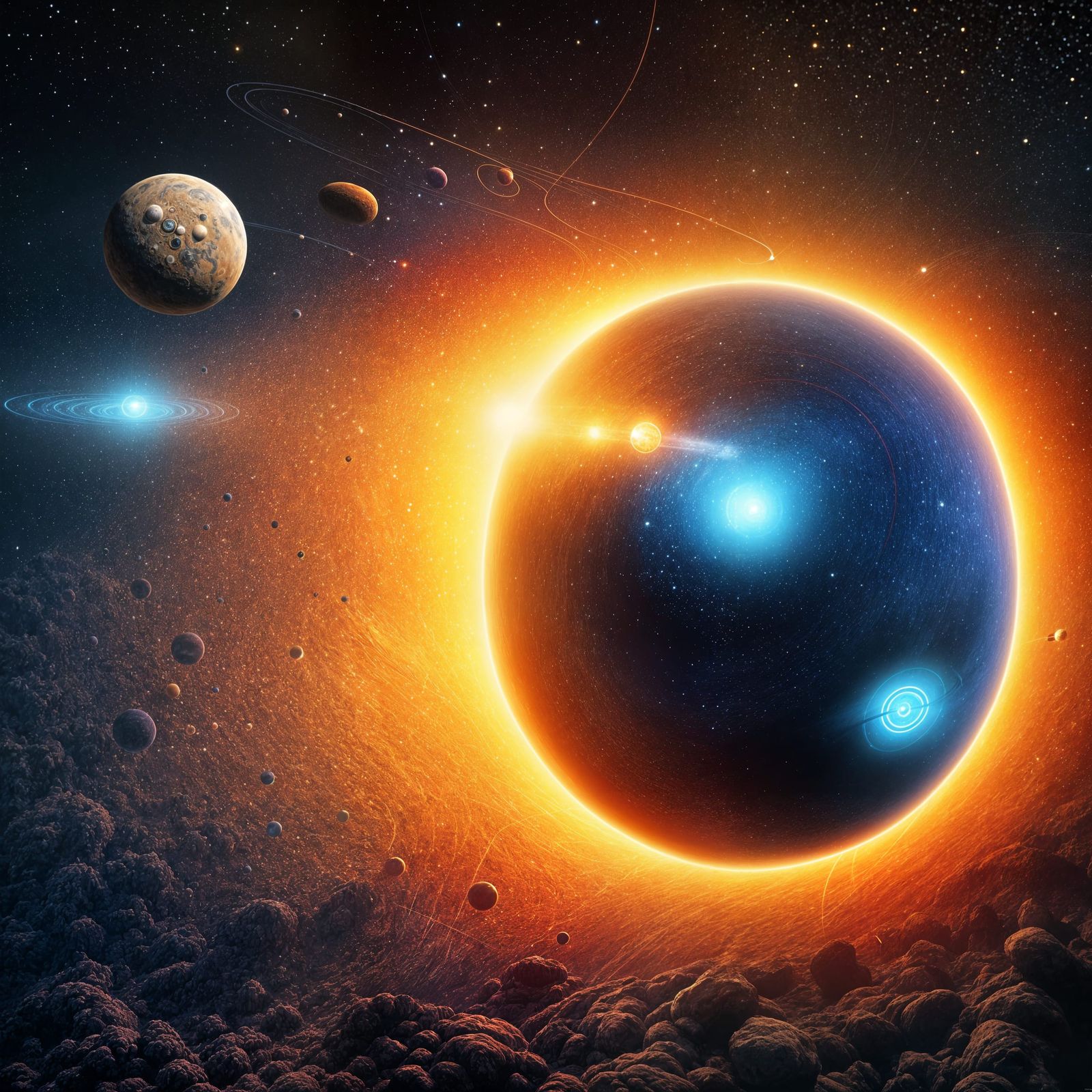 AI Generated Motion Art of the Solar System