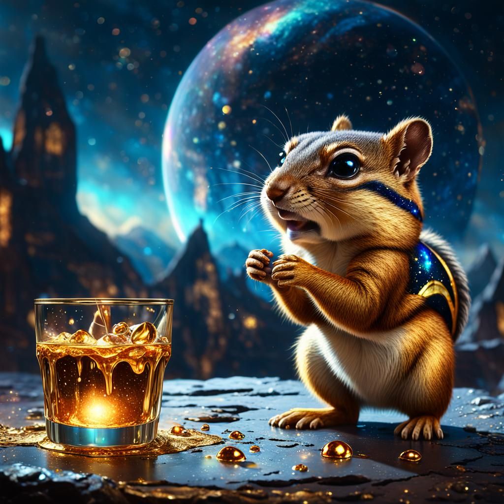 Chipmunk with Supernova Tears: Fantasy Concept Art