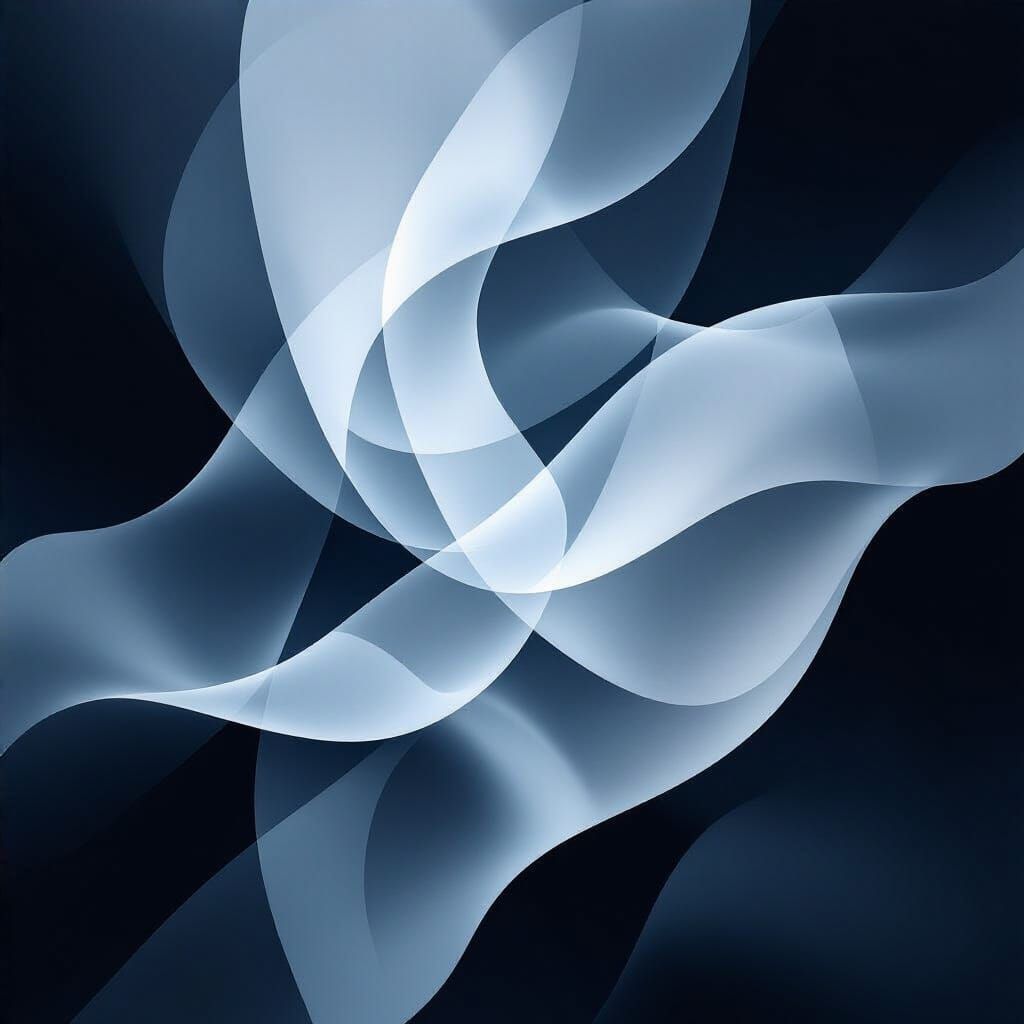 Abstract Noir Composition of Translucent Shapes