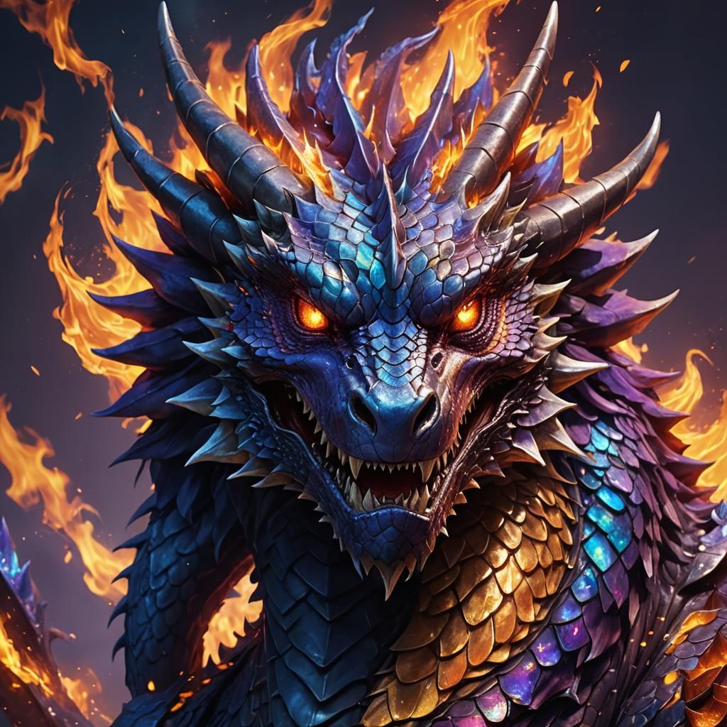 Mystical Dragon Portrait in Fantasy Concept Art