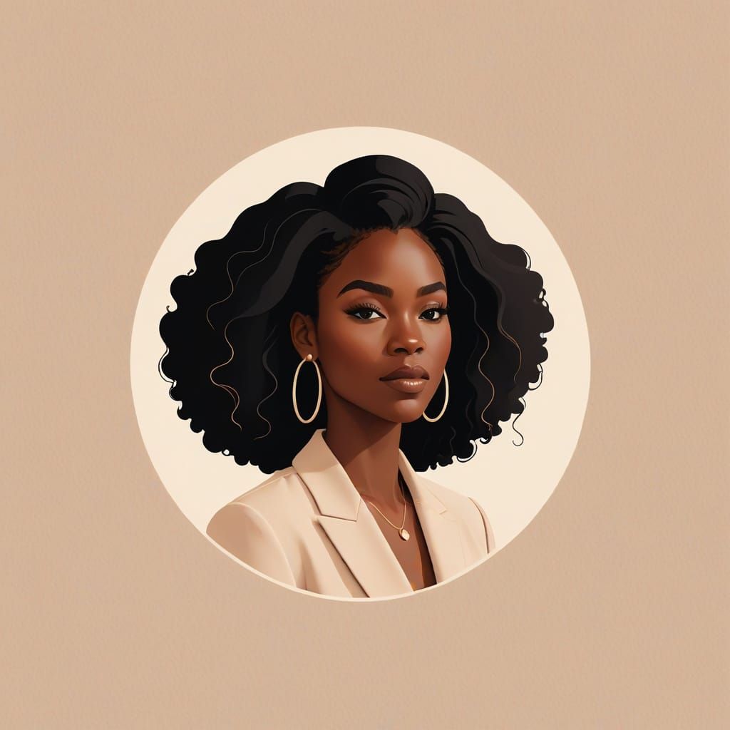 Minimalist Logo Design Featuring Black Woman