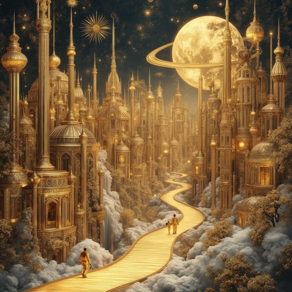 Astronauts Discover Golden City on the Moon