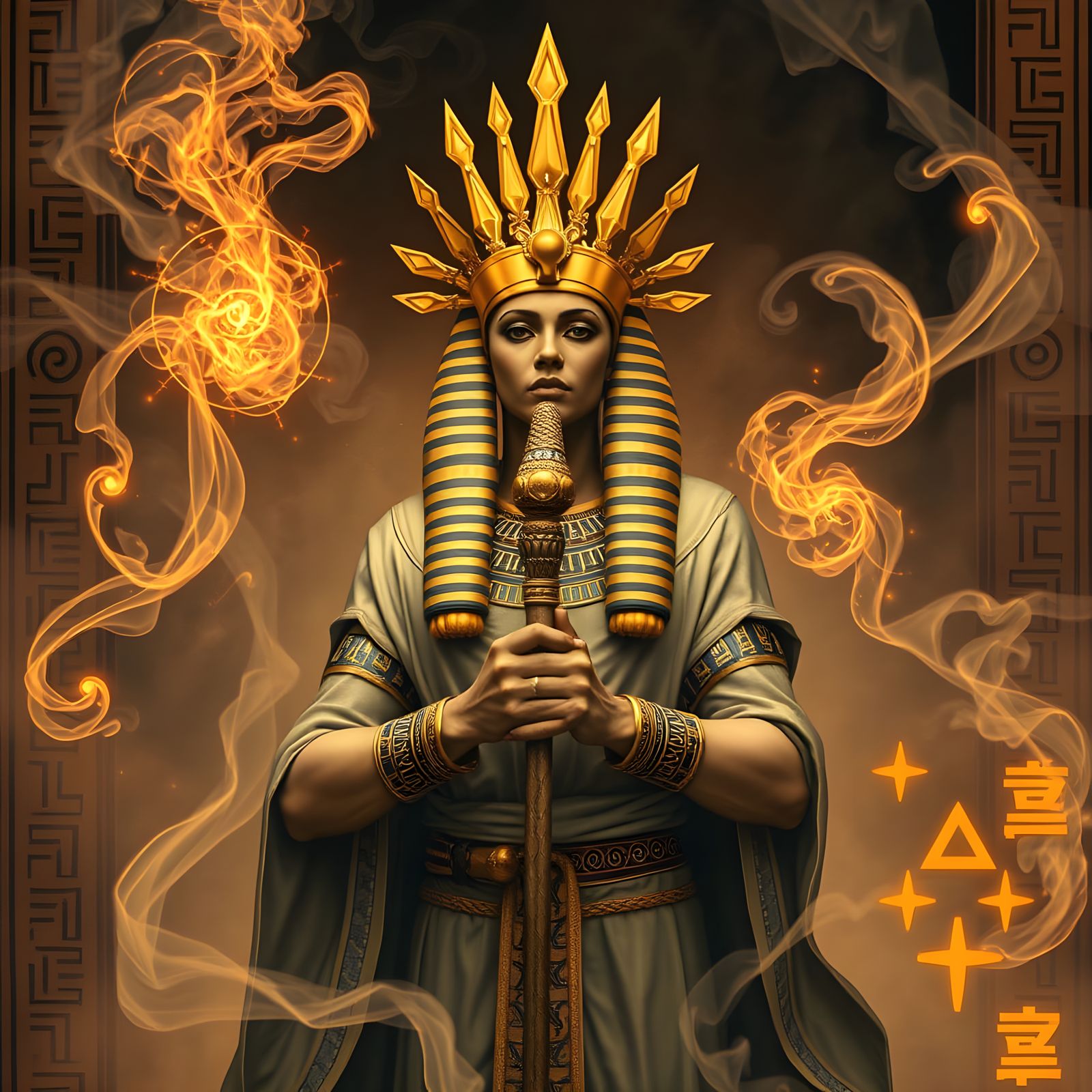 Mystical Egyptian Gods and Goddesses in Ancient Illuminated ...