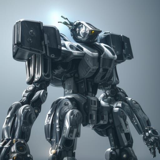 Intricate Mecha Robot in Futuristic Sci-Fi Style