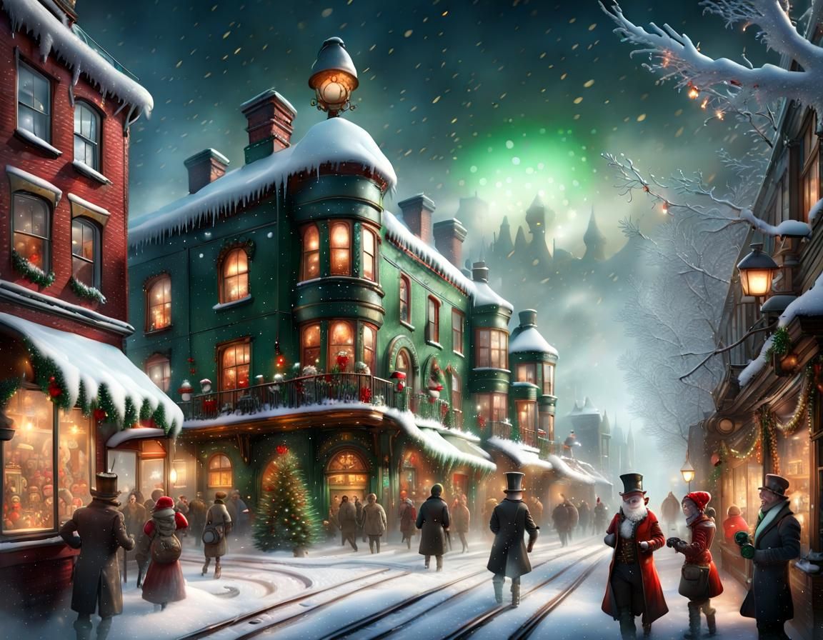 Steampunk Christmas Elven Factory in Victorian Style