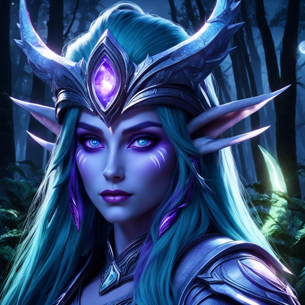 Tyrande: Priestess of the Moon in Hyperreal Forest