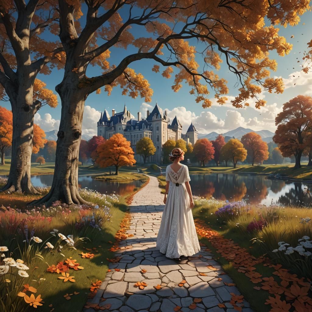 Bohemian Art Deco Garden Scene at Twilight