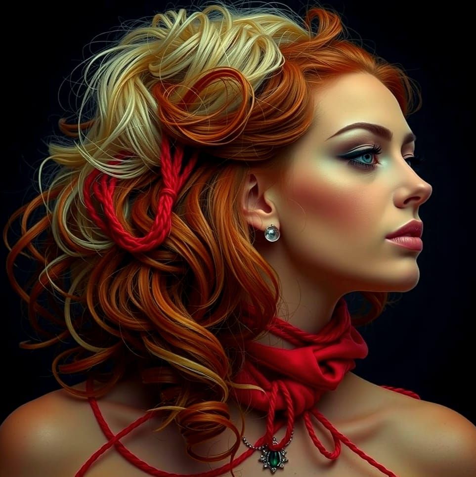 Twisting Abstract in Shades of Red