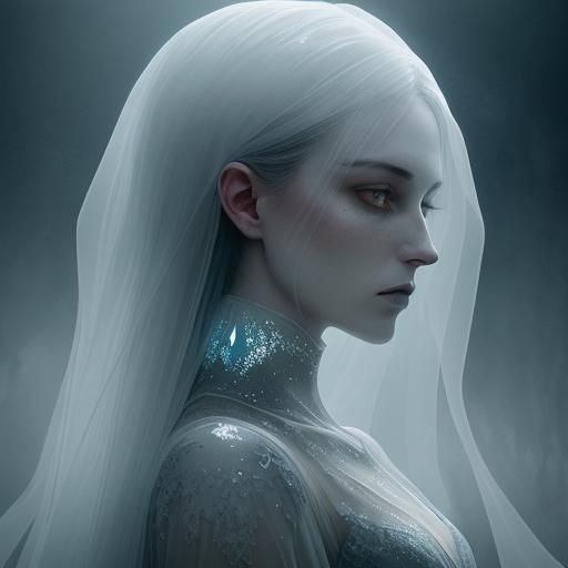 Ethereal Glass Wraith in Gothic Surrealism Style