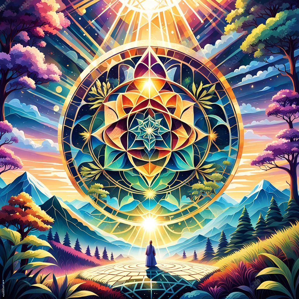 Sacred geometry with nature colorful magnificent mysterious ...
