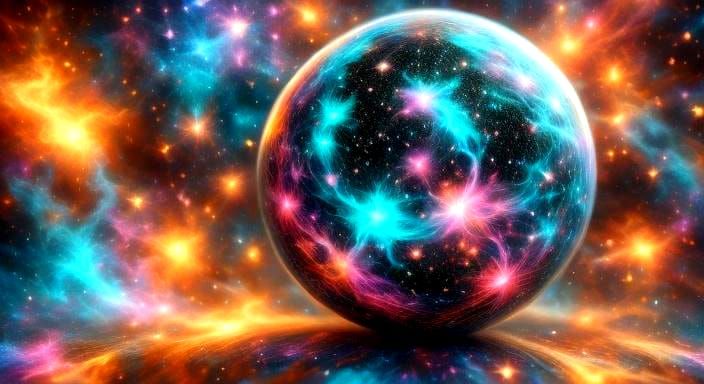 Celestial Cosmic Galaxy with Glittering Stars in a Portal of...