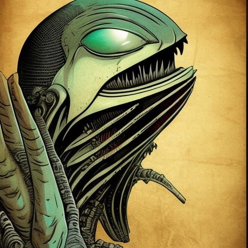 Sci-Fi Alien Portrait with Magic and Tech