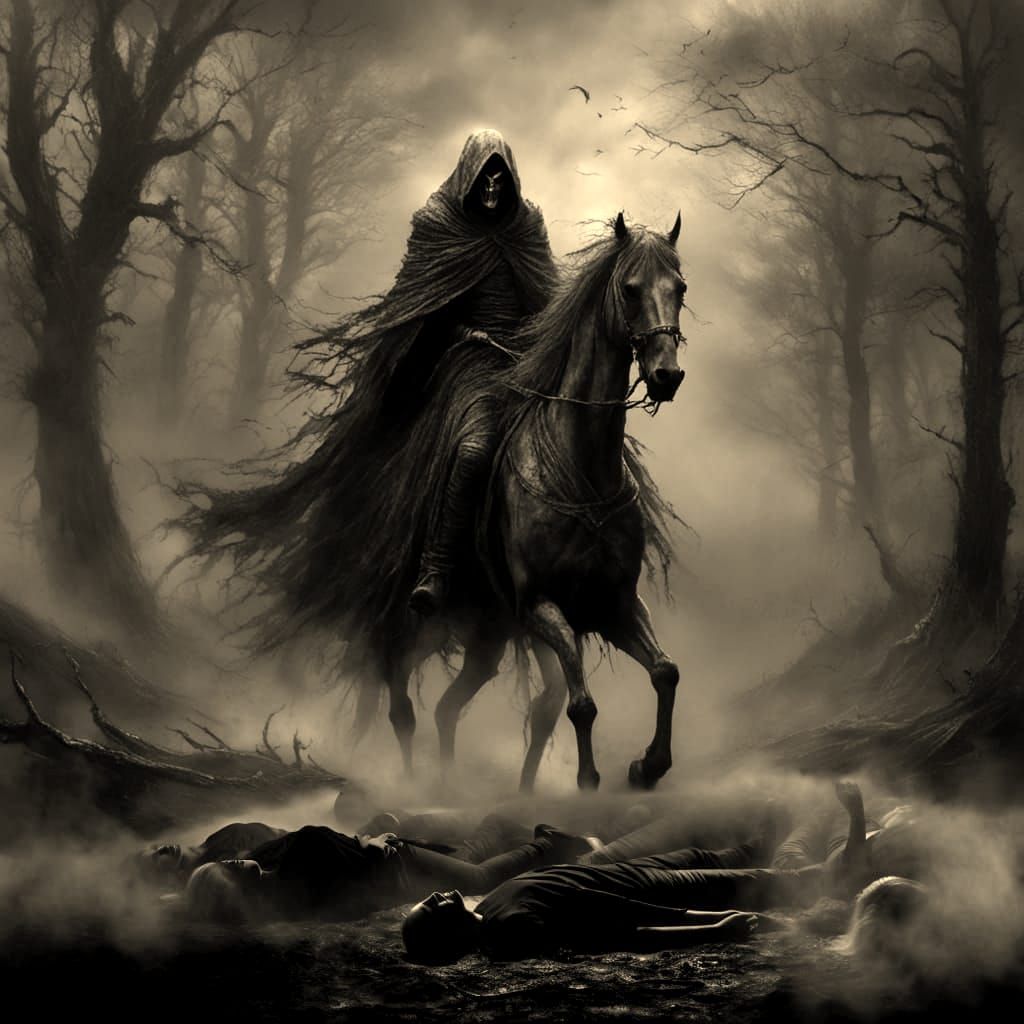 Grim Reaper Rides Through Dark Forest of Death
